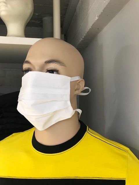 MASQUE TEXTILE CFR. SPF SANTÉ AVEC FENTE ET BANDELETTES (100 pcs)