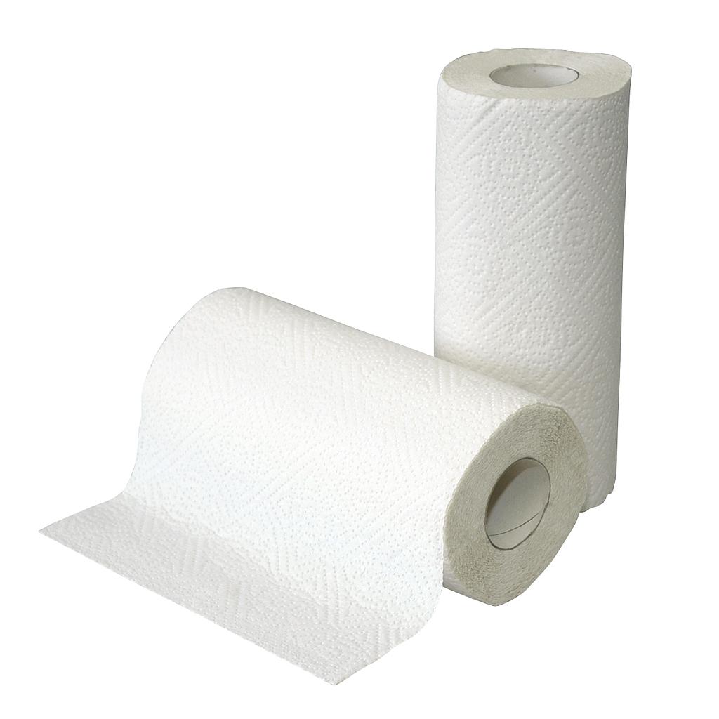 MTS - 32 ROULEAUX CUISINE CELLULOSE TISSUE - BLANC - 2 PLIS - 11M*23CM - 50 FEUILLETS