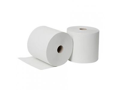 Lot de 6 rouleaux de papier essuie-tout 2700 feuilles 100 m/rouleau, Papier  essuie main blanche pure ouate