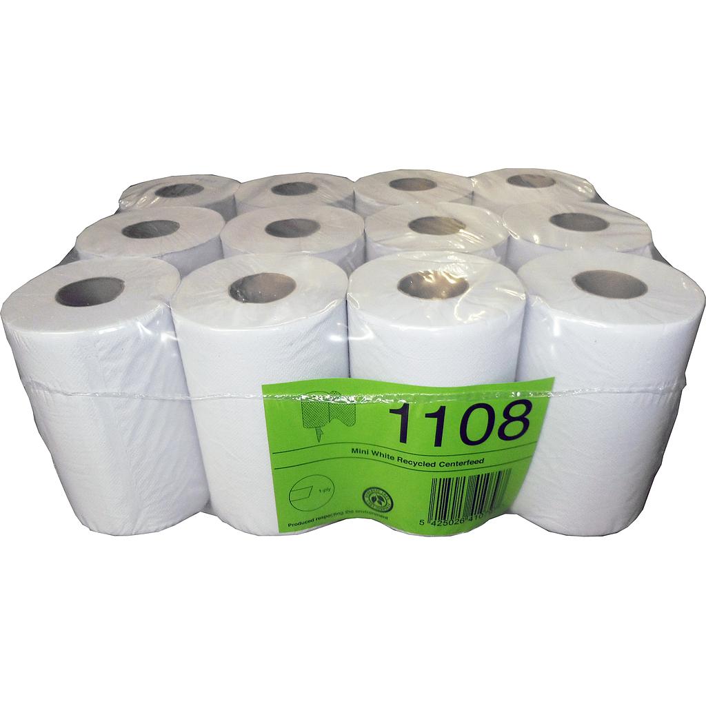 Papier essuie-mains Mini Blanc 1 pli 120M x 20cm 12 pces