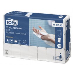 Tork Xpress® Essuie-mains Multifold Doux 2 plis XL Blanc H2 Premium 21,2x34cm 21x110 pces