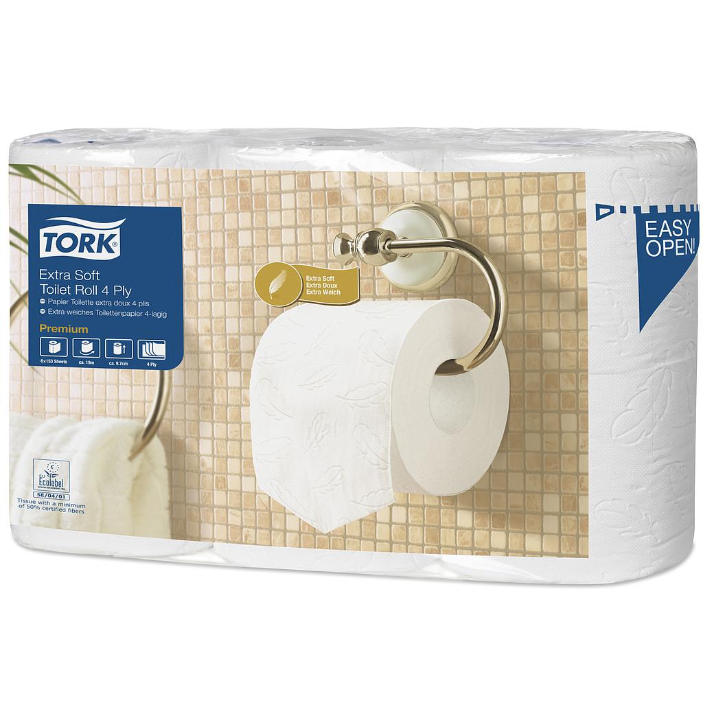 Tork Extra Zacht Traditioneel Toiletpapier 4-laags Wit 150 Vel T4 Premium 7 x 6