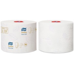 Tork Papier Toilette Rouleau Mid-size Extra Doux 3 plis Blanc T6 Premium 27 x 1