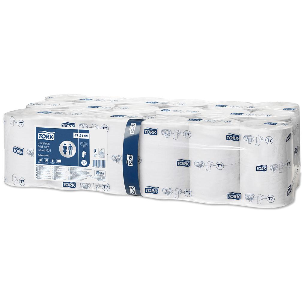 OUT of STOCK Tork Papier Toilette Rouleau Mid-size sans Mandrin 2 plis Blanc T7 Advanced 36 pces